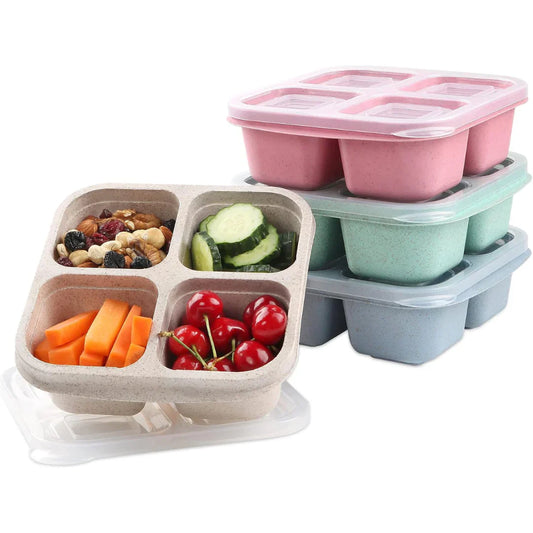 Frendorf | Bento-Style 4-Fach Meal-Prep-Boxen im 4er-Pack – Nachhaltig und Praktisch