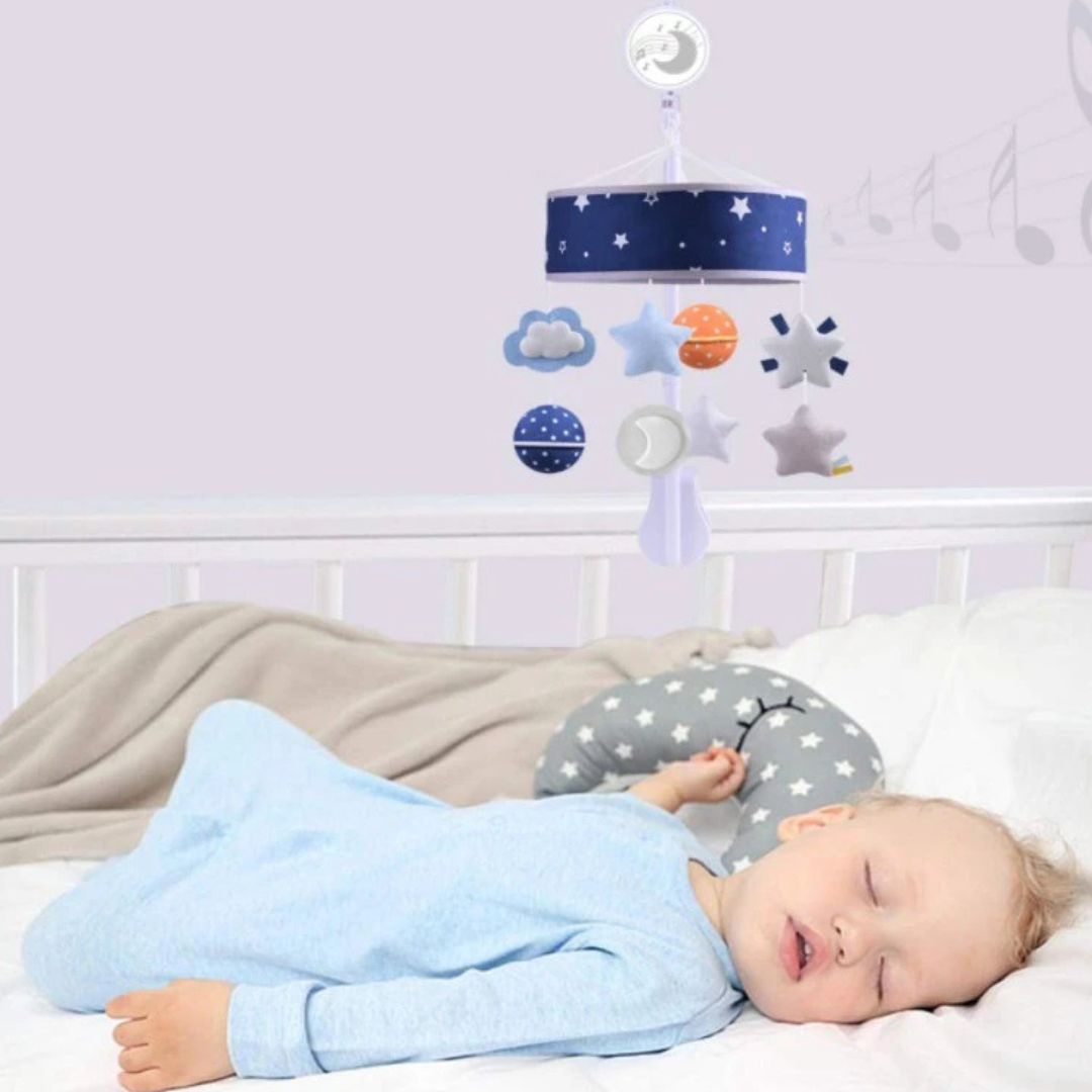 Frendorf | Baby Musik-Mobile mit Sternen – Spieluhr Mobile fürs Babybett