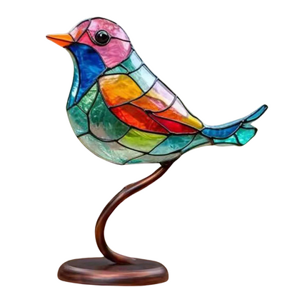 Frendorf | ElegantAviary | Bunte Vögel auf Ast Schreibtischornamente