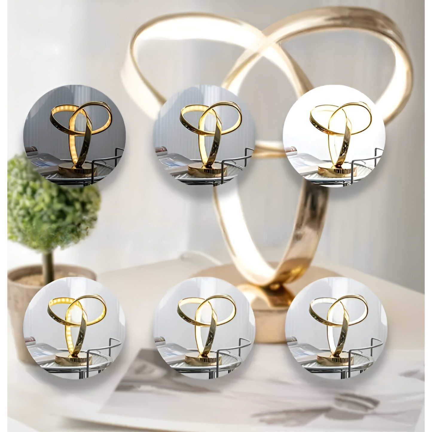 Lampe - Luxus Goldener Möbius-Ring Schreibtisch-Leselampe