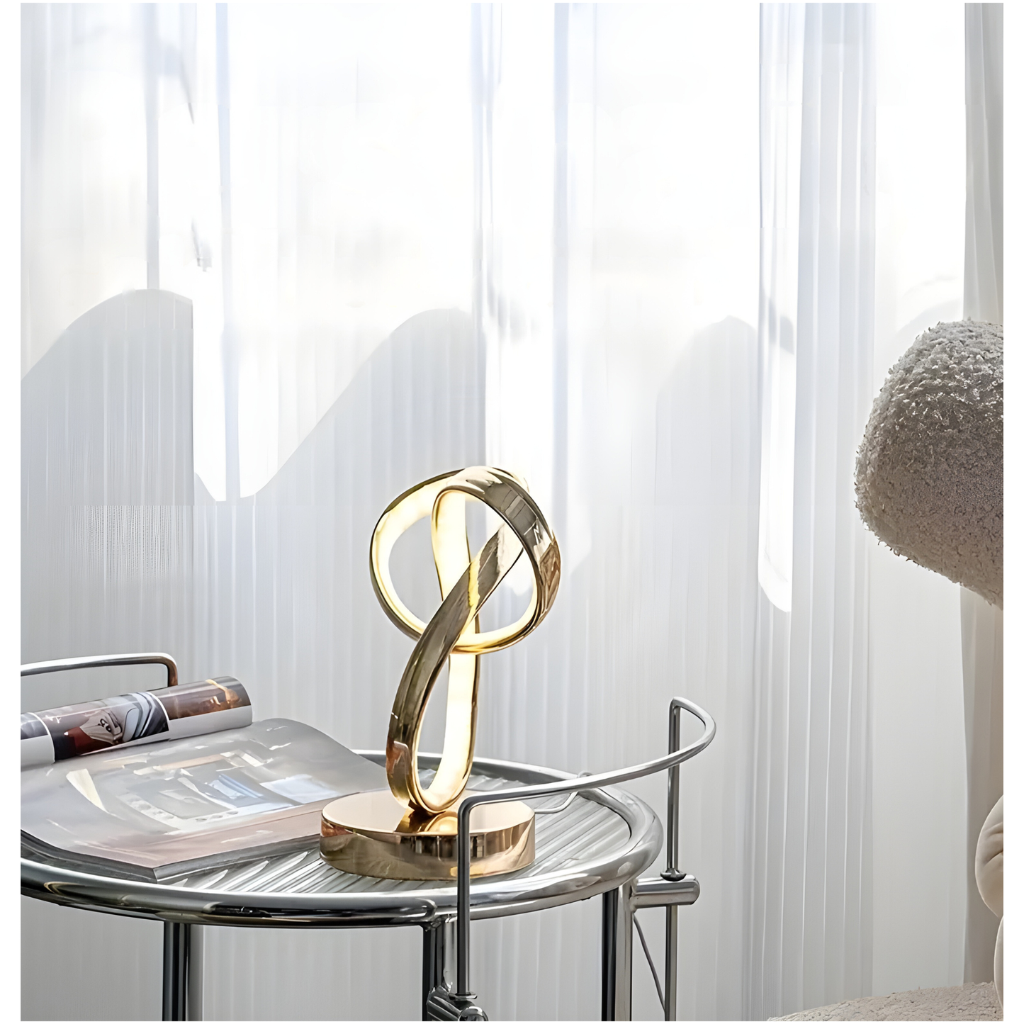 Lampe - Luxus Goldener Möbius-Ring Schreibtisch-Leselampe