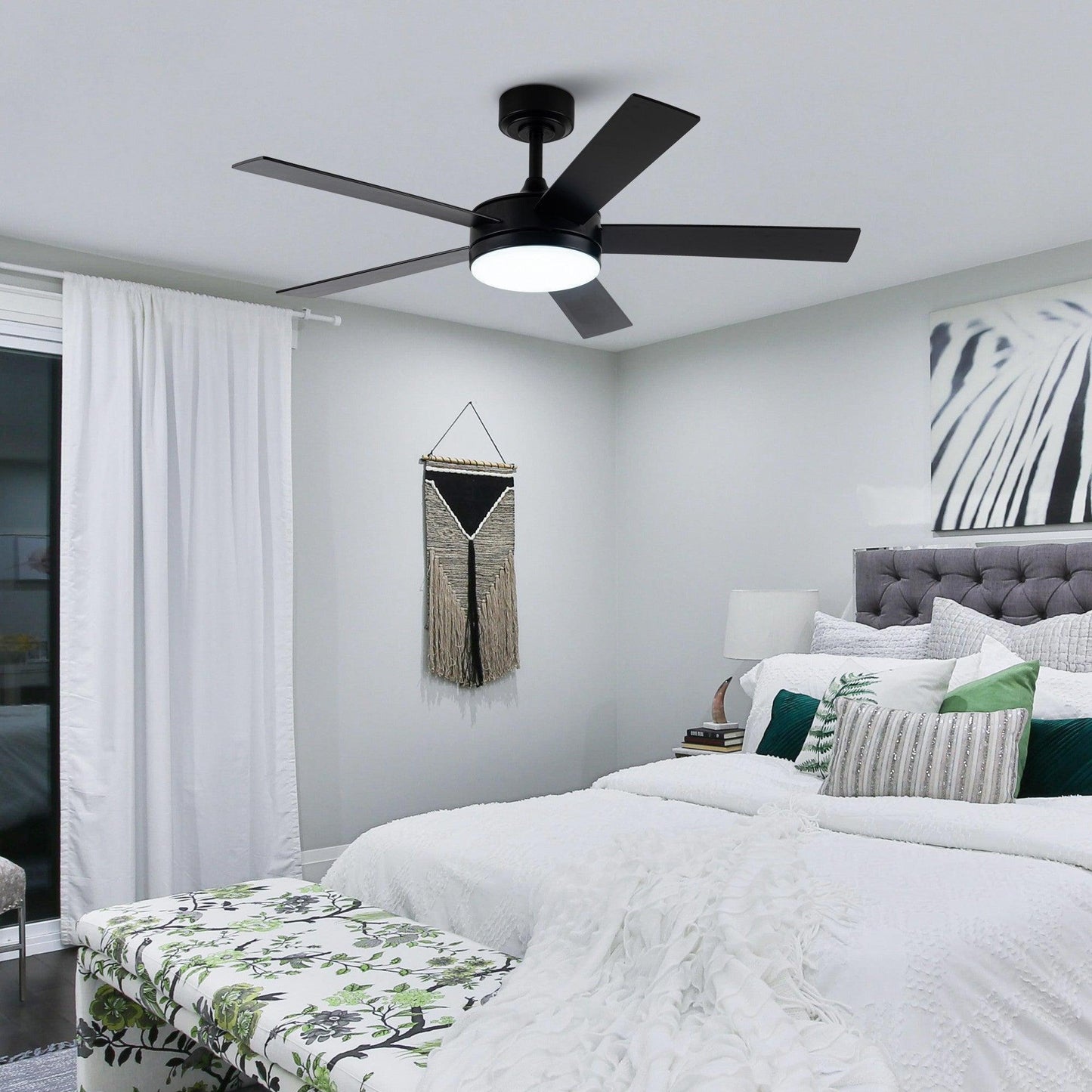 Vaczon 48" 5 Blätter Industrie DC Motor Deckenventilator mit LED-Beleuchtung und Fernbedienung