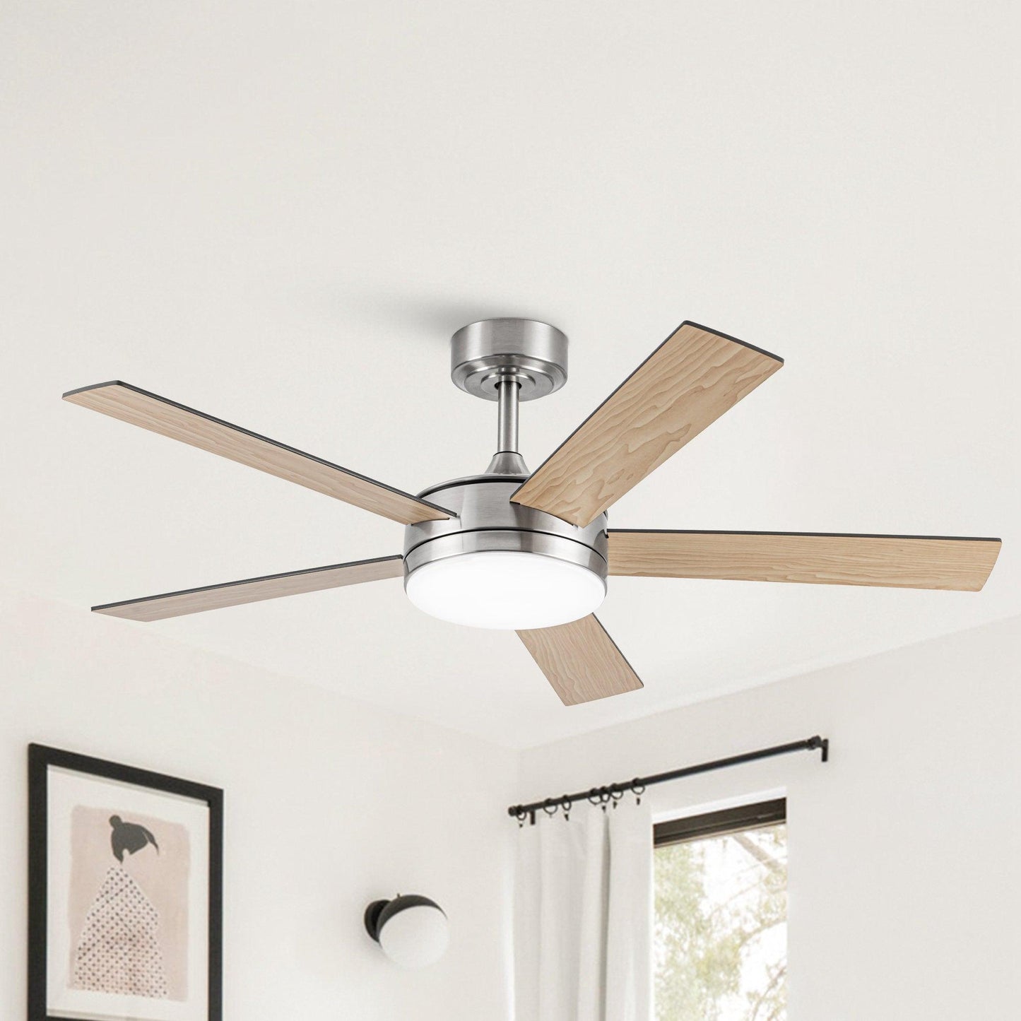 Vaczon 48" 5 Blätter Industrie DC Motor Deckenventilator mit LED-Beleuchtung und Fernbedienung