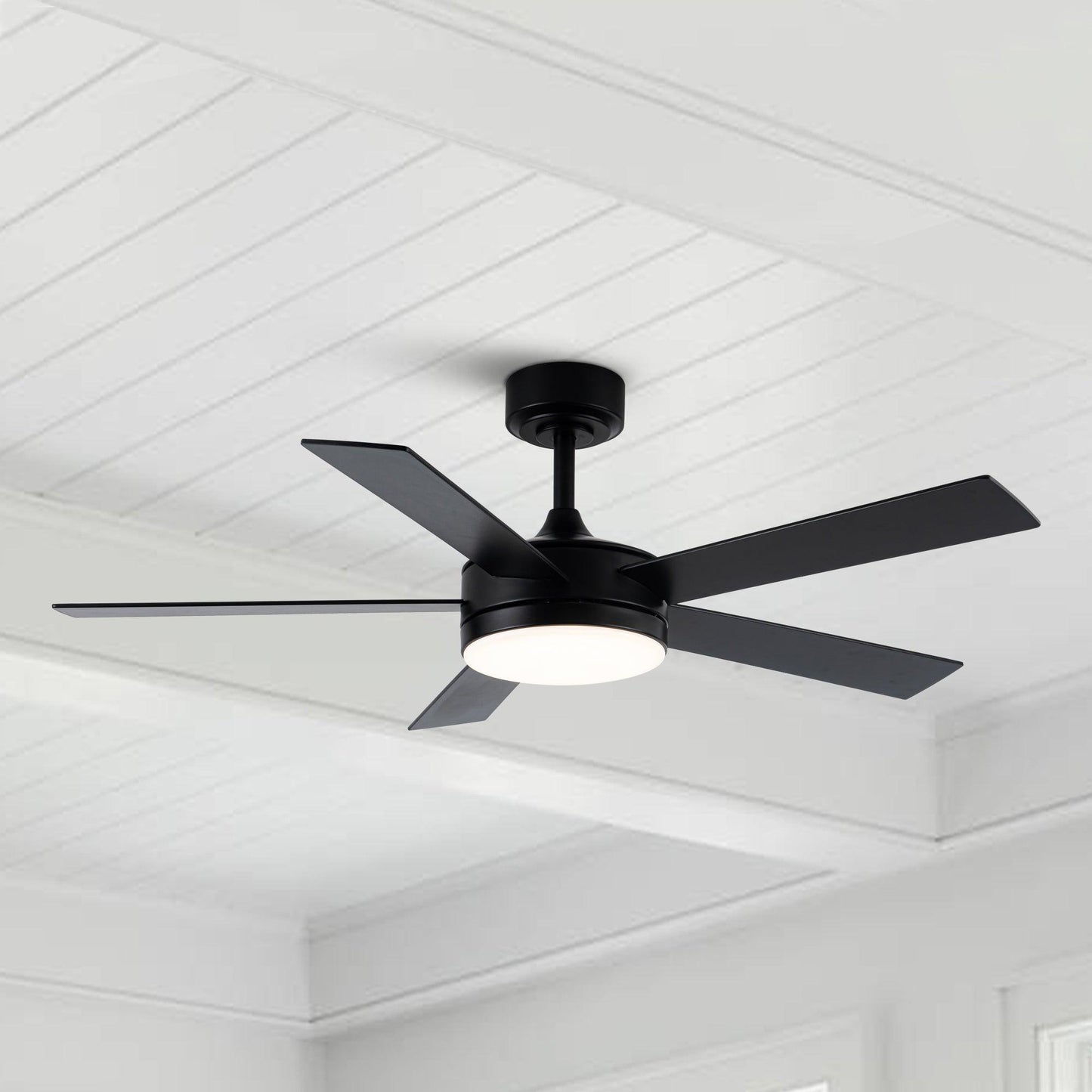 Vaczon 48" 5 Blätter Industrie DC Motor Deckenventilator mit LED-Beleuchtung und Fernbedienung
