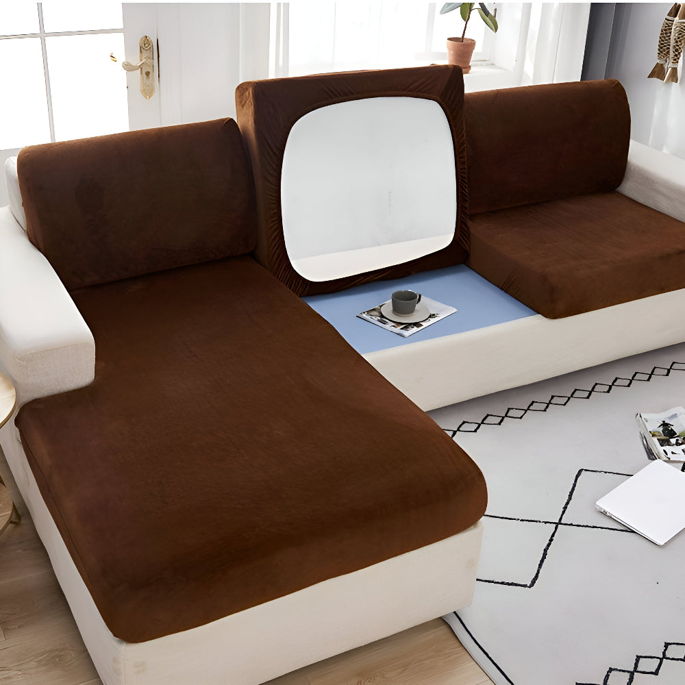Frendorf | Velvet Sofabezug - Glatter Ultra-Stretch Sofabezug
