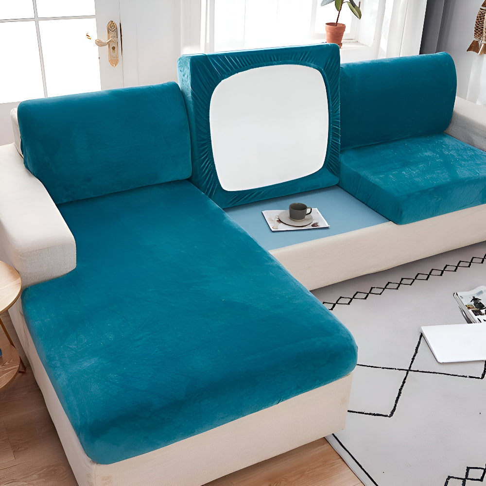 Frendorf | Velvet Sofabezug - Glatter Ultra-Stretch Sofabezug