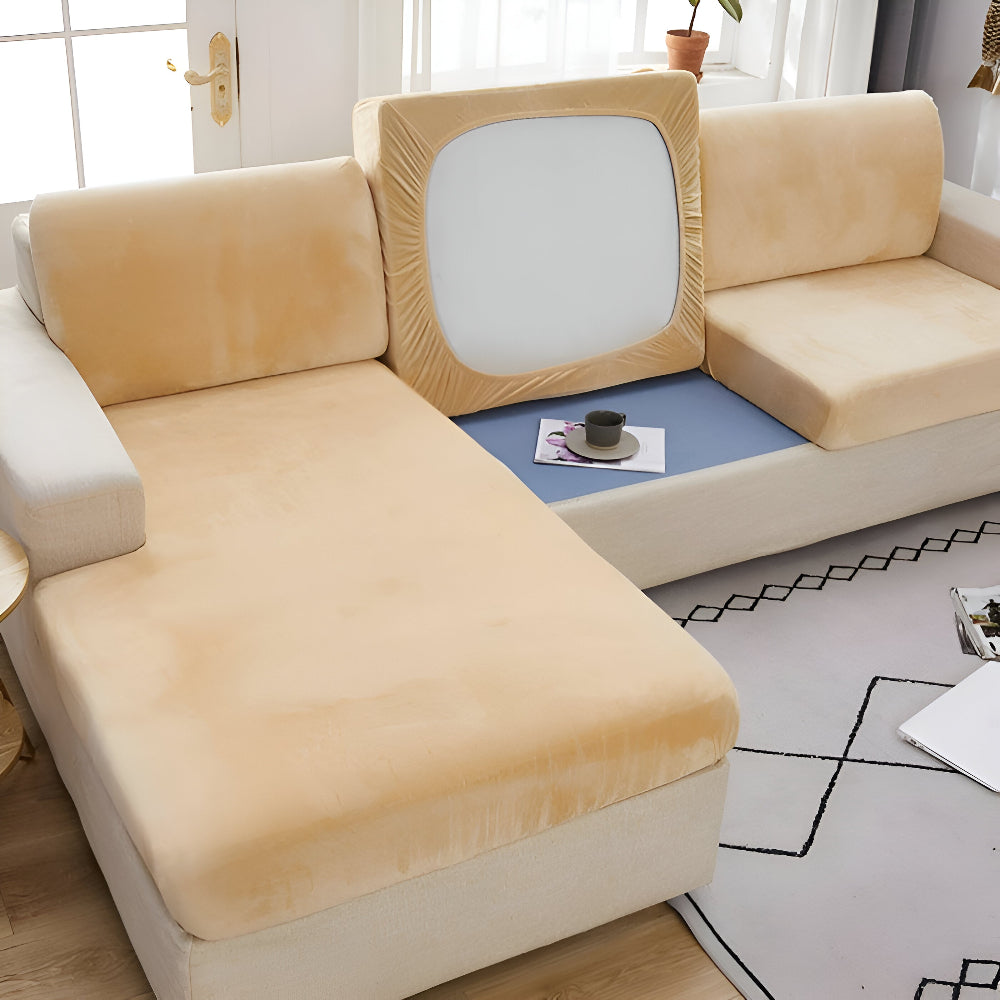 Frendorf | Velvet Sofabezug - Glatter Ultra-Stretch Sofabezug