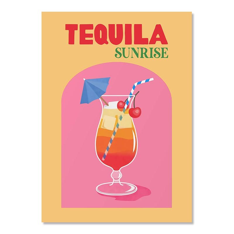 Bunte Cocktails Leinwand Poster