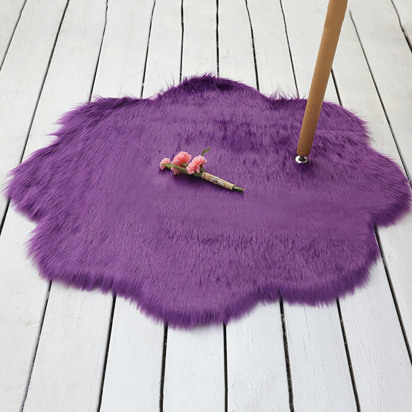 Florale Kunstpelz Akzentmatte