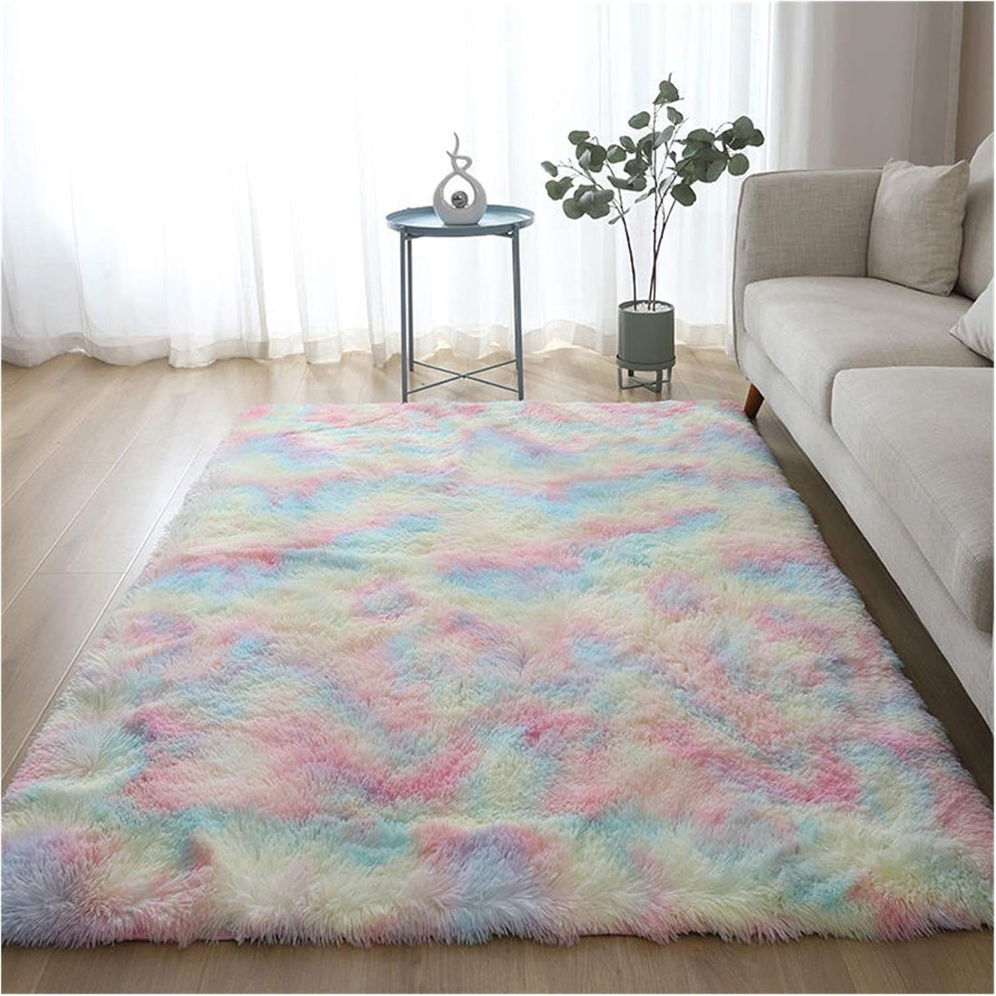 Pastell Regenbogen Batik Teppich