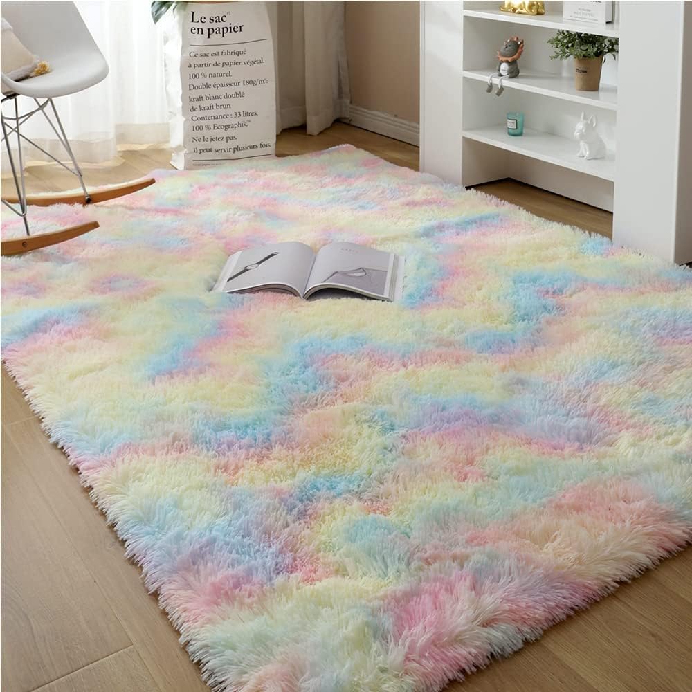 Pastell Regenbogen Batik Teppich