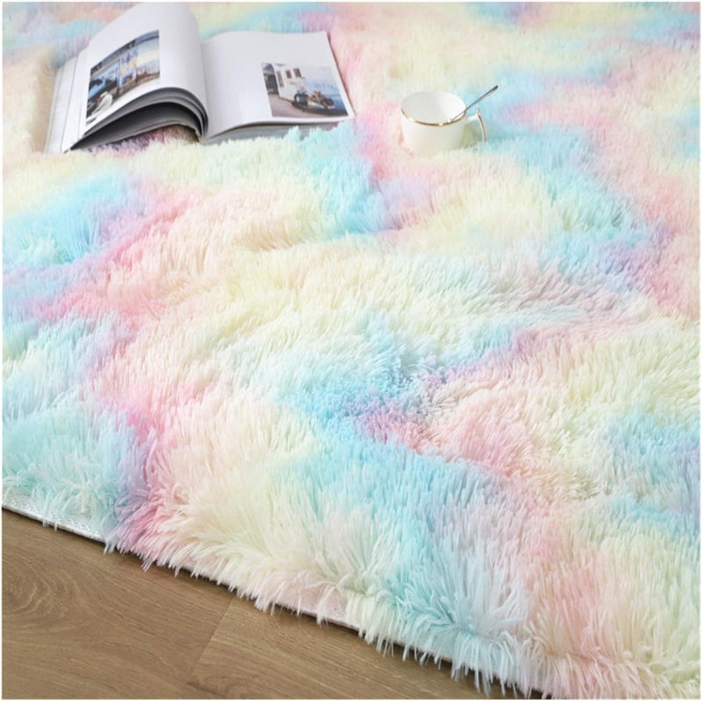 Pastell Regenbogen Batik Teppich