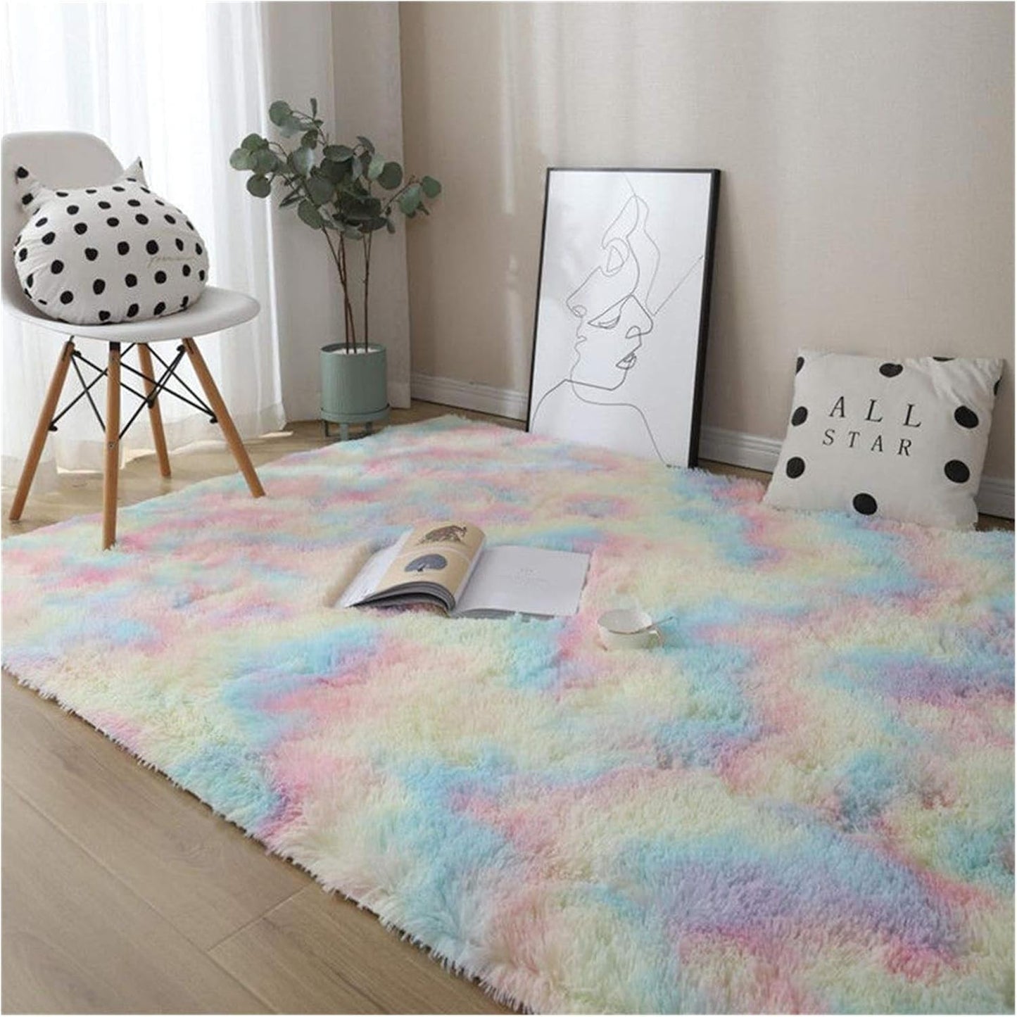 Pastell Regenbogen Batik Teppich