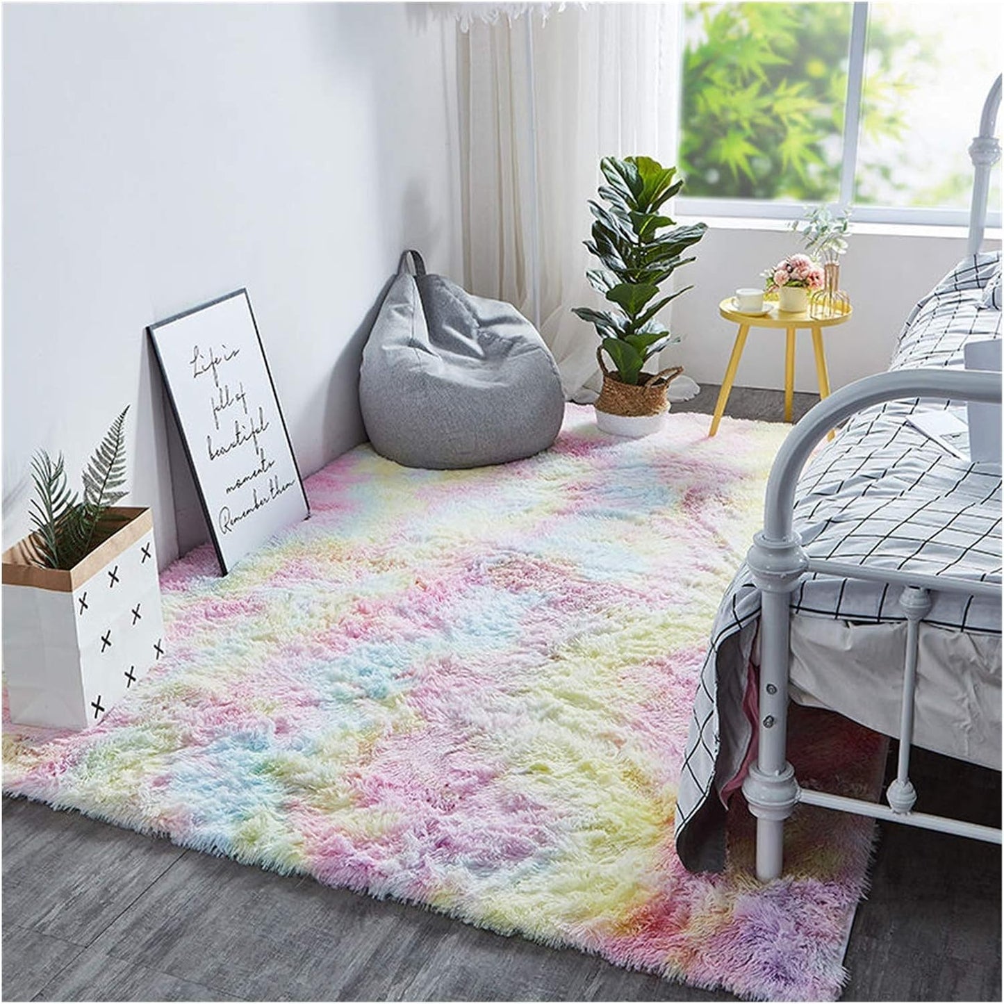 Pastell Regenbogen Batik Teppich