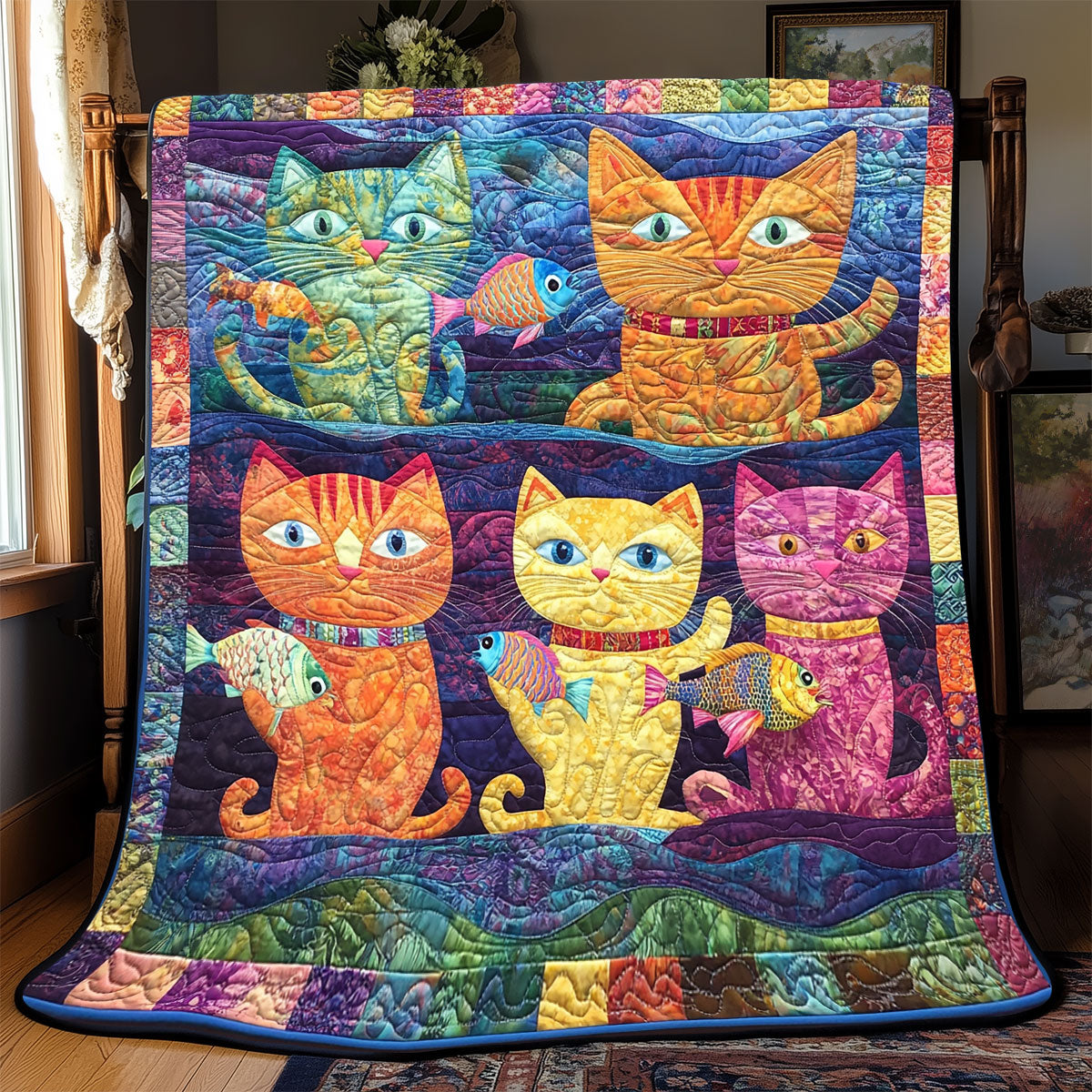 Lebhaft Niedlicher Katzen Quilt
