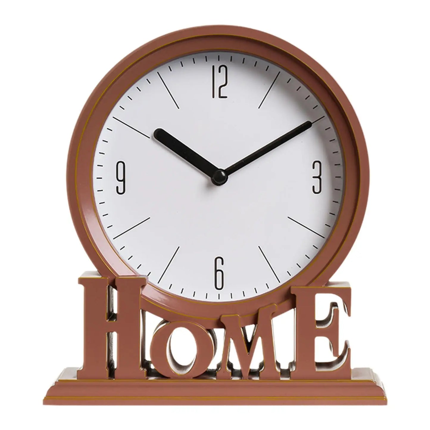 Vintage Schreibtischuhr – Stille Uhr – Zuhause – Tischuhr – Dekorativ – 18,5 x 6 x 20,6 cm