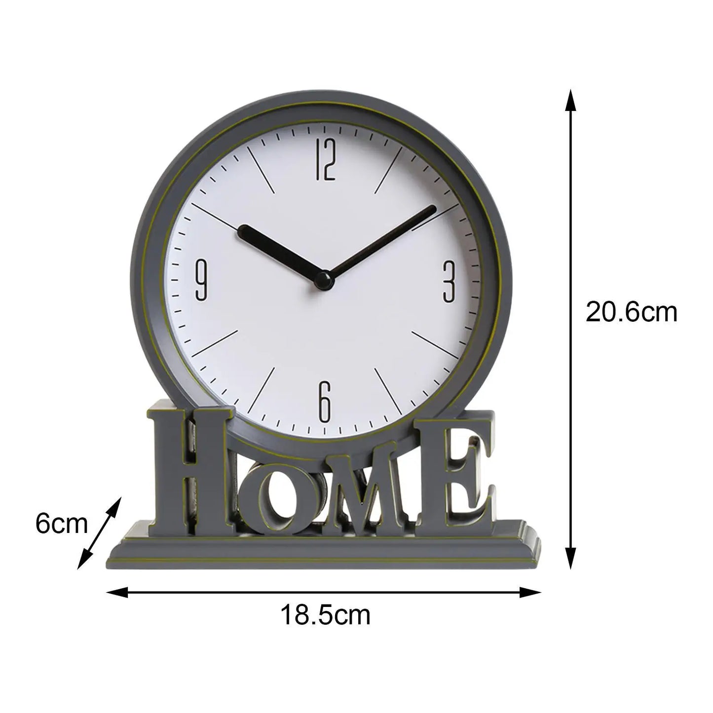 Vintage Schreibtischuhr – Stille Uhr – Zuhause – Tischuhr – Dekorativ – 18,5 x 6 x 20,6 cm