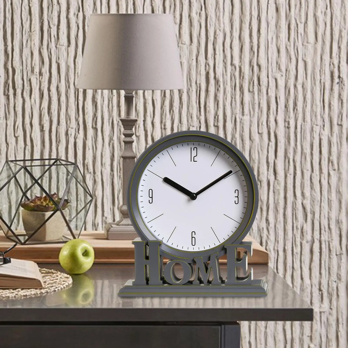 Vintage Schreibtischuhr – Stille Uhr – Zuhause – Tischuhr – Dekorativ – 18,5 x 6 x 20,6 cm