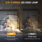 LED Schreibtischlampe mit Lampe, augenschonenden Clip-On-Lichtern für das Home Office, 3 Modi 10 Helligkeitsstufen, langer flexibler Schwanenhals, Metall, Schwenkarm Architekten-Task-Tischlampen mit USB-Adapter, Weiß