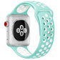 Frendorf | Für Apple Watch Series 10 42mm / 9&8&7 41mm / SE 3&SE 2&6&SE&5&4 40mm / 3&2&1 38mm Modisches Klassisches Silikon Sportuhrband (Weiß Grün)