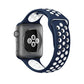 Frendorf | Für Apple Watch Series 10 42mm / 9&8&7 41mm / SE 3&SE 2&6&SE&5&4 40mm / 3&2&1 38mm Modische Klassische Silikon Sportuhrarmband (Dunkelblau Weiß)