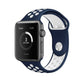 Frendorf | Für Apple Watch Series 10 42mm / 9&8&7 41mm / SE 3&SE 2&6&SE&5&4 40mm / 3&2&1 38mm Modische Klassische Silikon Sportuhrarmband (Dunkelblau Weiß)