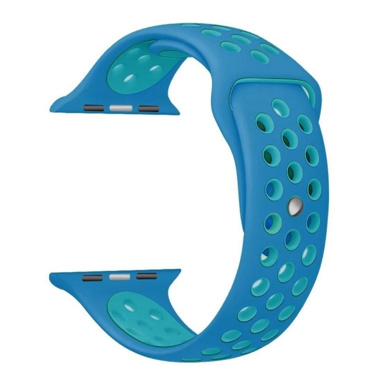 Frendorf | Für Apple Watch Series 7 41mm / 6 & SE & 5 & 4 40mm / 3 & 2 & 1 38mm Mode Klassisches Silikon Sportuhr Band (Blau)