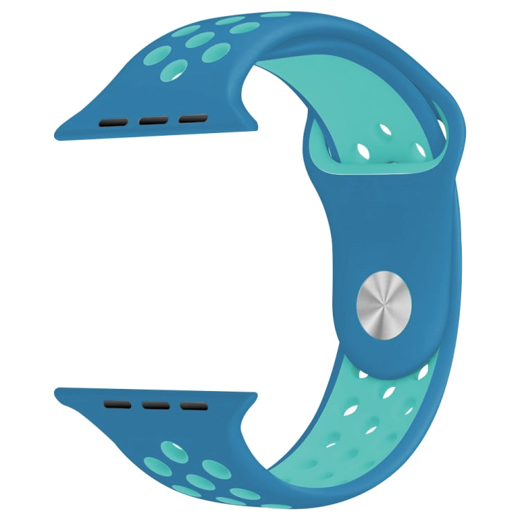 Frendorf | Für Apple Watch Series 7 41mm / 6 & SE & 5 & 4 40mm / 3 & 2 & 1 38mm Mode Klassisches Silikon Sportuhr Band (Blau)