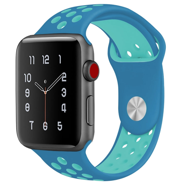 Frendorf | Für Apple Watch Series 7 41mm / 6 & SE & 5 & 4 40mm / 3 & 2 & 1 38mm Mode Klassisches Silikon Sportuhr Band (Blau)