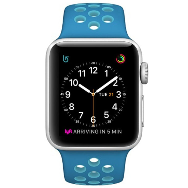 Frendorf | Für Apple Watch Series 7 41mm / 6 & SE & 5 & 4 40mm / 3 & 2 & 1 38mm Mode Klassisches Silikon Sportuhr Band (Blau)