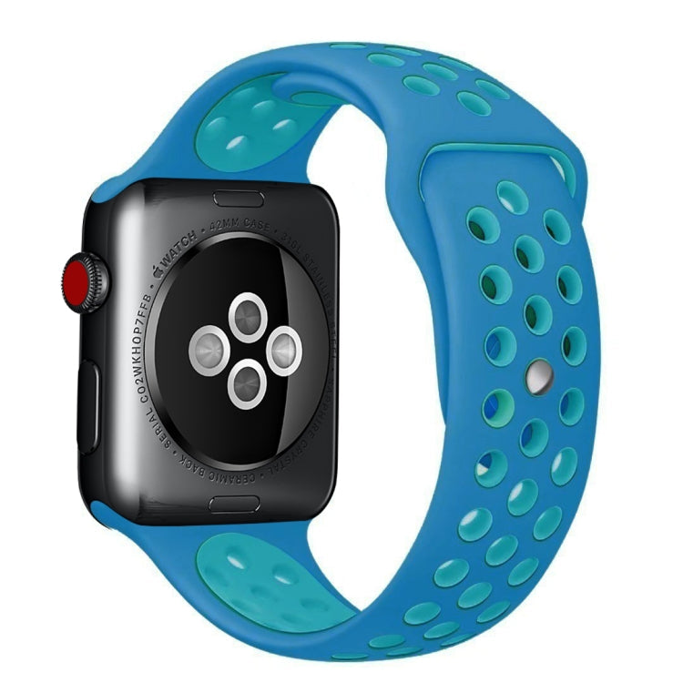 Frendorf | Für Apple Watch Series 7 41mm / 6 & SE & 5 & 4 40mm / 3 & 2 & 1 38mm Mode Klassisches Silikon Sportuhr Band (Blau)