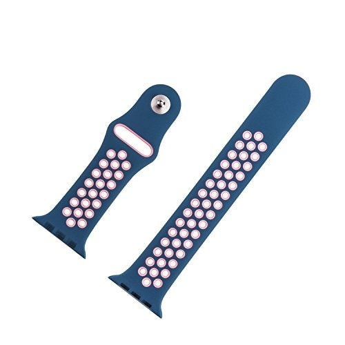 Frendorf | Für Apple Watch Series 7 41mm / 6 & SE & 5 & 4 40mm / 3 & 2 & 1 38mm Modische klassische Silikon-Sportuhrband (Blau Puder)