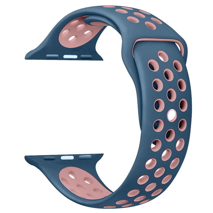 Frendorf | Für Apple Watch Series 7 41mm / 6 & SE & 5 & 4 40mm / 3 & 2 & 1 38mm Modische klassische Silikon-Sportuhrband (Blau Puder)