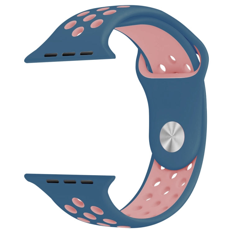 Frendorf | Für Apple Watch Series 7 41mm / 6 & SE & 5 & 4 40mm / 3 & 2 & 1 38mm Modische klassische Silikon-Sportuhrband (Blau Puder)