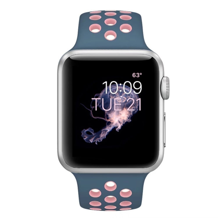 Frendorf | Für Apple Watch Series 7 41mm / 6 & SE & 5 & 4 40mm / 3 & 2 & 1 38mm Modische klassische Silikon-Sportuhrband (Blau Puder)