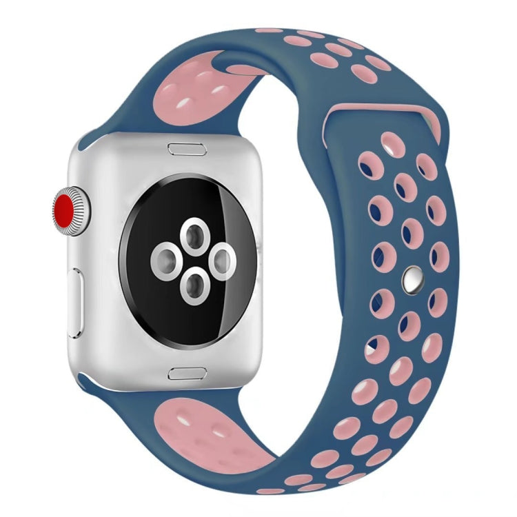 Frendorf | Für Apple Watch Series 7 41mm / 6 & SE & 5 & 4 40mm / 3 & 2 & 1 38mm Modische klassische Silikon-Sportuhrband (Blau Puder)