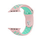 Frendorf | Für Apple Watch Series 10 42mm / 9&8&7 41mm / SE 3&SE 2&6&SE&5&4 40mm / 3&2&1 38mm Modisches Klassisches Silikon Sportuhrarmband (Pink Grün)