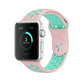 Frendorf | Für Apple Watch Series 10 42mm / 9&8&7 41mm / SE 3&SE 2&6&SE&5&4 40mm / 3&2&1 38mm Modisches Klassisches Silikon Sportuhrarmband (Pink Grün)