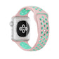 Frendorf | Für Apple Watch Series 10 42mm / 9&8&7 41mm / SE 3&SE 2&6&SE&5&4 40mm / 3&2&1 38mm Modisches Klassisches Silikon Sportuhrarmband (Pink Grün)
