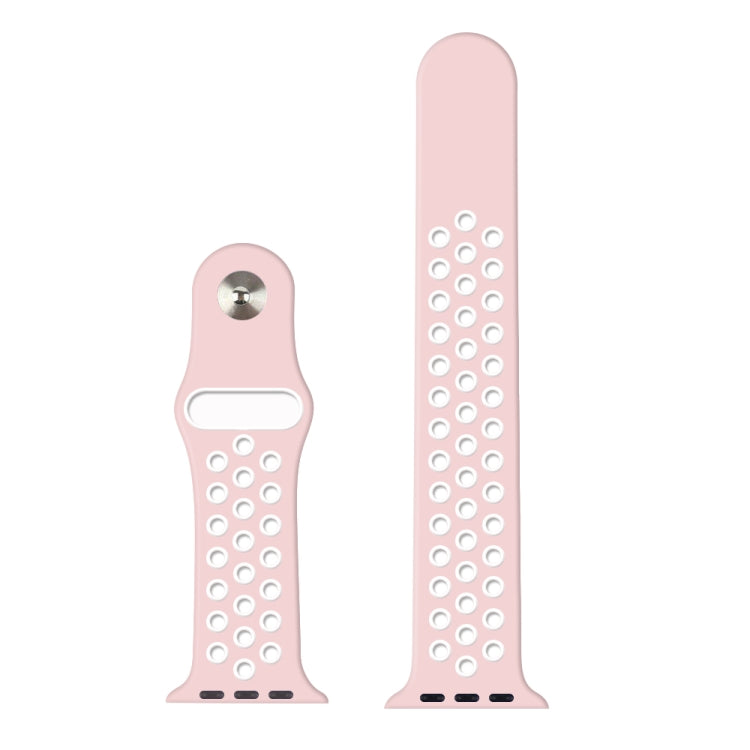 Frendorf | Für Apple Watch Series 7 41mm / 6 & SE & 5 & 4 40mm / 3 & 2 & 1 38mm Modisches Klassisches Silikon Sport Armband (Pink Weiß)