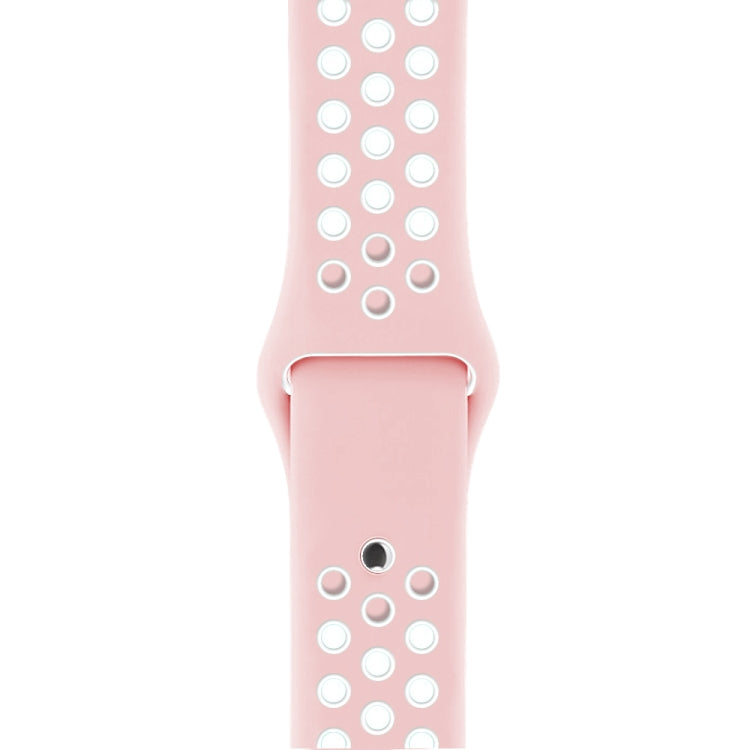 Frendorf | Für Apple Watch Series 7 41mm / 6 & SE & 5 & 4 40mm / 3 & 2 & 1 38mm Modisches Klassisches Silikon Sport Armband (Pink Weiß)