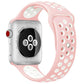 Frendorf | Für Apple Watch Series 7 41mm / 6 & SE & 5 & 4 40mm / 3 & 2 & 1 38mm Modisches Klassisches Silikon Sport Armband (Pink Weiß)