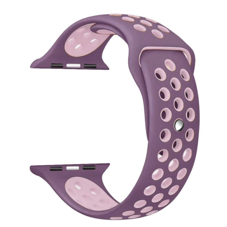 Frendorf | Für Apple Watch Series 7 41 mm / 6 & SE & 5 & 4 40 mm / 3 & 2 & 1 38 mm Mode Klassische Silikon Sport Armband (Lila Puder)