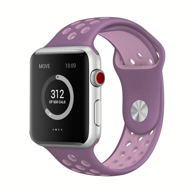 Frendorf | Für Apple Watch Series 7 41 mm / 6 & SE & 5 & 4 40 mm / 3 & 2 & 1 38 mm Mode Klassische Silikon Sport Armband (Lila Puder)