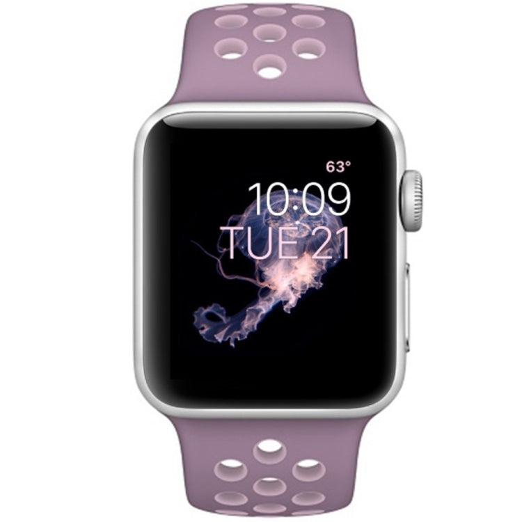 Frendorf | Für Apple Watch Series 7 41 mm / 6 & SE & 5 & 4 40 mm / 3 & 2 & 1 38 mm Mode Klassische Silikon Sport Armband (Lila Puder)
