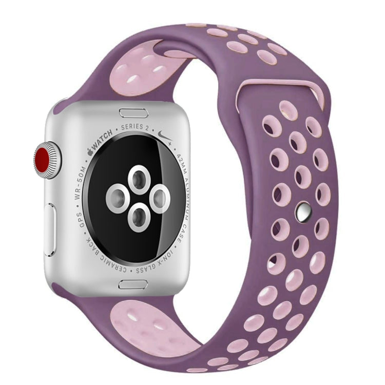 Frendorf | Für Apple Watch Series 7 41 mm / 6 & SE & 5 & 4 40 mm / 3 & 2 & 1 38 mm Mode Klassische Silikon Sport Armband (Lila Puder)