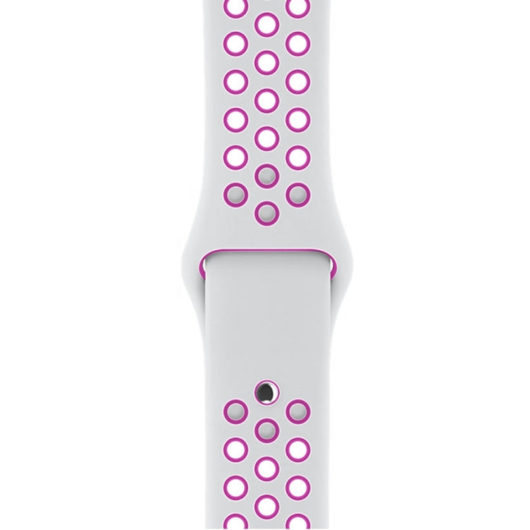 Frendorf | Für Apple Watch Series 7 41mm / 6 & SE & 5 & 4 40mm / 3 & 2 & 1 38mm Modisches Klassisches Silikon Sport Armband (Weiß Lila)