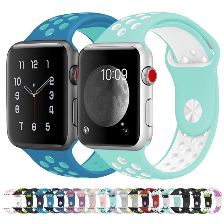 Frendorf | Für Apple Watch Series 7 41mm / 6 & SE & 5 & 4 40mm / 3 & 2 & 1 38mm Mode Klassisches Silikon Sportuhr Band (Blau)