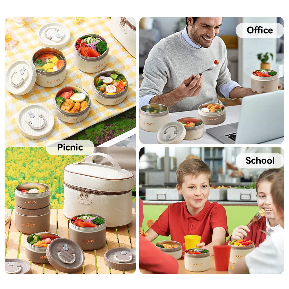 Frendorf | EetJoy | Bento Lunchbox Set | Hält dein Essen warm | Nachhaltig und stilvoll