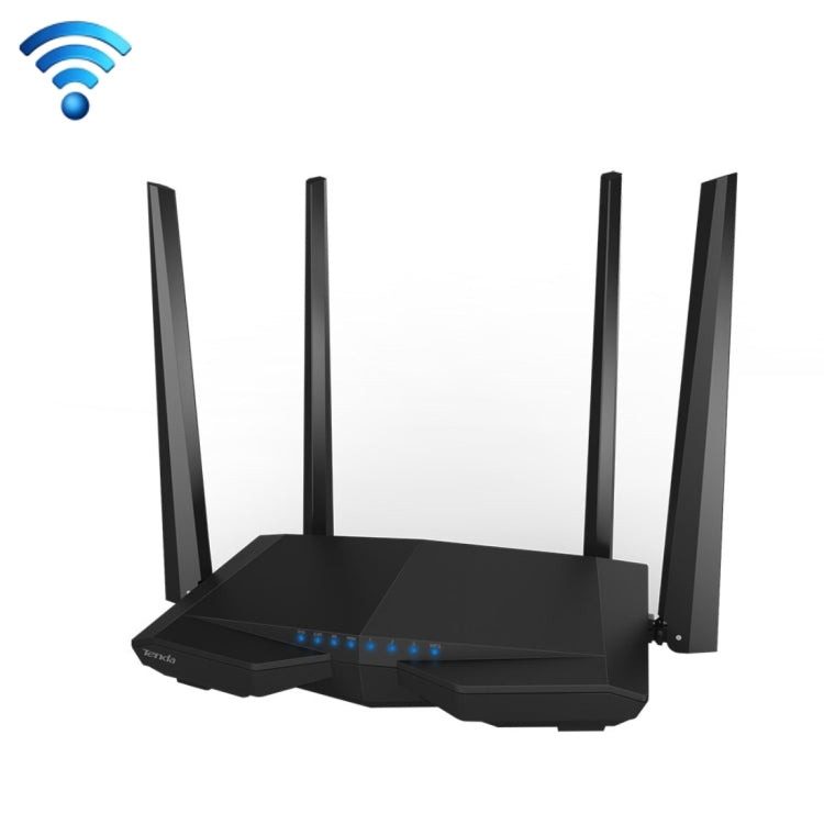 Frendorf | Tenda AC6 AC1200 Smart Dual-Band Wireless Router 5GHz 867Mbps + 2.4GHz 300Mbps WiFi Router mit 4*5dBi externen Antennen (Schwarz)